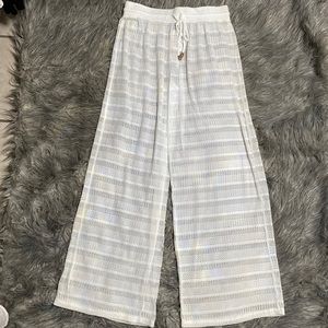 white beach cover up (pants)